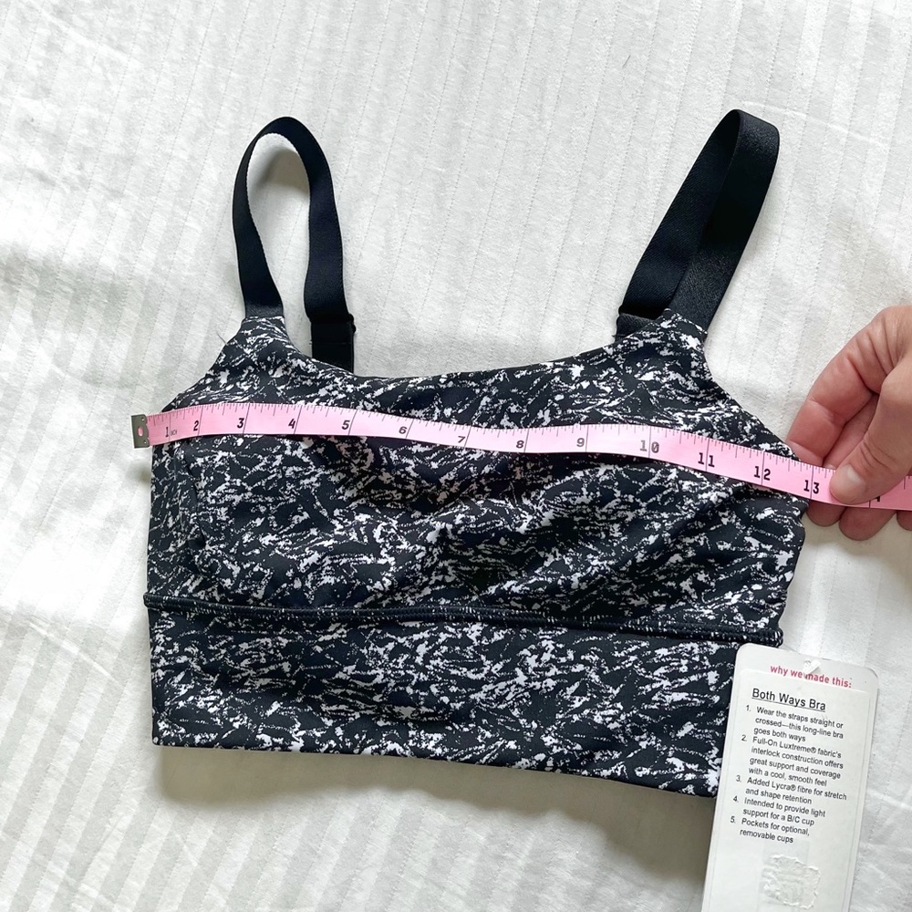 NWT Lululemon Both Ways Bra Iced Wave White Black size 4 - Picture 13 of 14